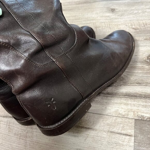 Frye Paige Tall Leather Riding Boots Chocolate Brown Women’s Size 8.5 - Picture 6 of 14